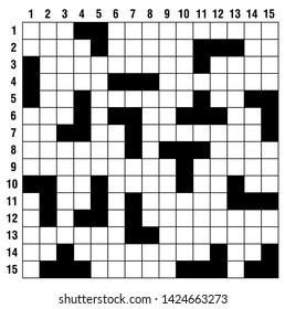 Crossword puzzle game vector.  Puzzle square crossword template 
