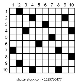 Crossword puzzle game vector.  Puzzle square crossword template 
