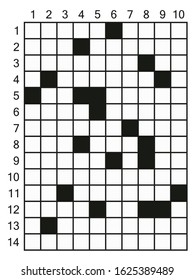Crossword puzzle game vector.  Puzzle square crossword template .