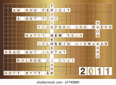 Crossword Puzzle for New Year 2011 (vector)