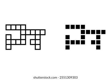 Crossword puzzle set icon. linear style sign for mobile concept and web design. Carved crossword outline vector icon. Recreation symbol, logo