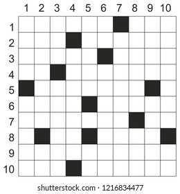 Crossword puzzle vector. Square puzzle illustration