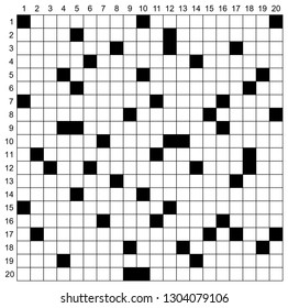 Crossword puzzle vector. Square puzzle illustration