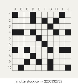 Crossword puzzle vector. Square puzzle illustration