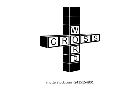  crossword sign, black isolated silhouette