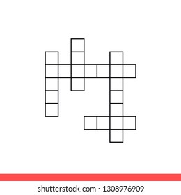 Crossword vector icon, intelligence symbol. Simple, flat design for web or mobile app