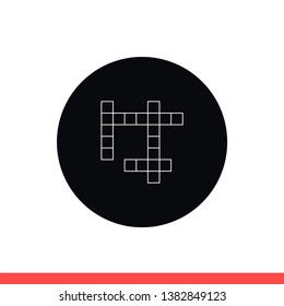 Crossword vector icon, intelligence symbol. Simple, flat design for web or mobile app