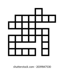 Crossword vector icon, intelligence symbol. Simple, flat design for web or mobile app