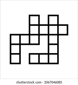 Crossword vector icon, intelligence symbol. Simple, flat design for web or mobile app, on white background, eps 10.
