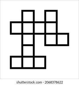 Crossword vector icon, intelligence symbol. Simple, flat design for web or mobile app, on white background, eps 10.