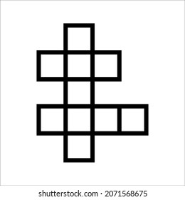 Crossword vector icon, intelligence symbol. Simple, flat design for web or mobile app, on white background, eps 10.