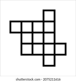 Crossword vector icon, intelligence symbol. Simple, flat design for web or mobile app, on white background, eps 10.