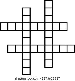 Crossword vector icon, intelligence symbol. Simple, flat design for web or mobile app, on white background, eps 10.