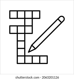 crossword vector icon. isolated black simple line element illustration from free time concept. eps 10