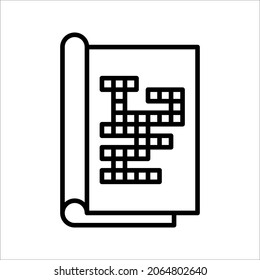 crossword vector icon. isolated black simple line element illustration from free time concept. eps 10