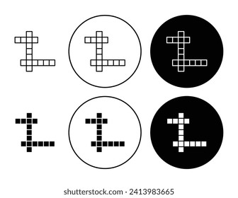 Crossword Vector Illustration Set. Cross word thinking games sign suitable for apps and websites UI design style.