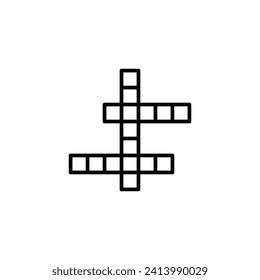 Crossword Vector Line Icon Illustration.