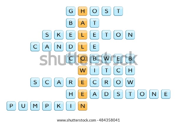 Crossword Word Halloween Related Words Ghost Stock Vector (Royalty Free