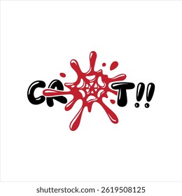 Crot writing with red spider web motif. Suitable for use as graphic design