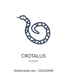 Crotalus icon. Crotalus linear symbol design from Desert collection. Simple outline element vector illustration on white background.