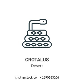 Crotalus outline vector icon. Thin line black crotalus icon, flat vector simple element illustration from editable desert concept isolated stroke on white background