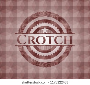 Crotch red geometric pattern emblem. Seamless.