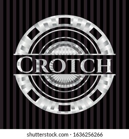 Crotch silvery shiny badge. Vector Illustration. Mosaic.