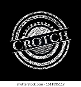 Crotch written on a chalkboard. Vector Illustration. Detailed.