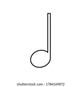 crotchet note line style icon design, Music sound melody song musical art and composition theme Vector illustration