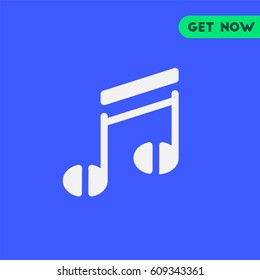 Crotchet Vector Icon, The outlined symbol of musical note. Simple, modern flat vector illustration for mobile app, website or desktop app   