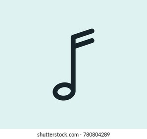 Crotchets icon line isolated on clean background. Song note concept drawing icon line in modern style. Vector illustration for your web site mobile logo app UI design.