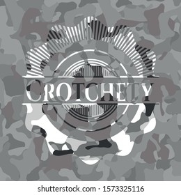 Crotchety on grey camo pattern