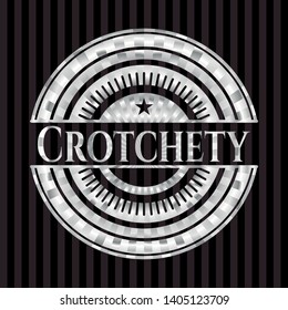 Crotchety silver emblem. Vector Illustration. Mosaic.