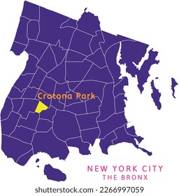 Crotona Park location on map of The Bronx, New York City