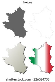 Crotone blank detailed outline map set