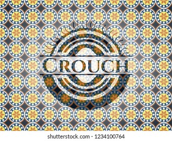 Crouch arabic badge. Arabesque decoration.