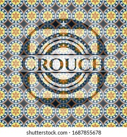 Crouch arabic style emblem. Arabesque decoration.