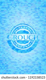 Crouch light blue emblem with mosaic background