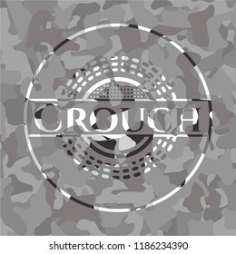 Crouch on grey camo pattern