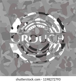Crouch on grey camo pattern