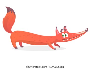 Crouching fox on white background vector illustration