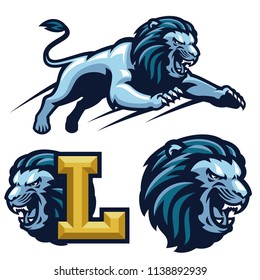 crouching lion mascot