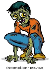 Crouching Zombie Character