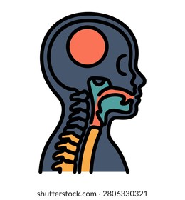 Croup Steeple Sign Neck X-Ray Icon for Pediatrics