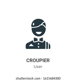 Croupier glyph icon vector on white background. Flat vector croupier icon symbol sign from modern user collection for mobile concept and web apps design.