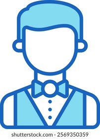 Croupier Icon Blue Vector Illustration