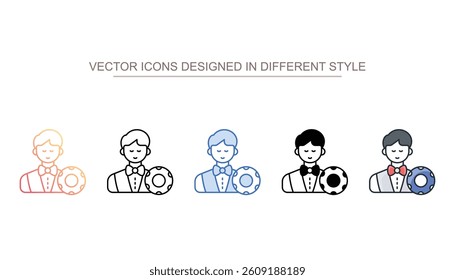 Croupier icon design with white background stock illustration