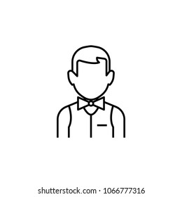 croupier icon. Element of casino for mobile concept and web apps. Thin line  icon for website design and development, app development. Premium icon