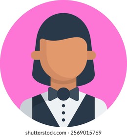 Croupier Icon Fill Vector Illustration