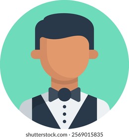 Croupier Icon Fill Vector Illustration